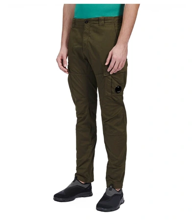 Shop C.p. Company Cargo Stretch Sateen Lens Military Green Trousers