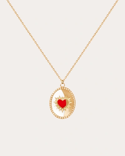 Shop L'atelier Nawbar Women's Heart On Biladi Pendant Necklace In Red