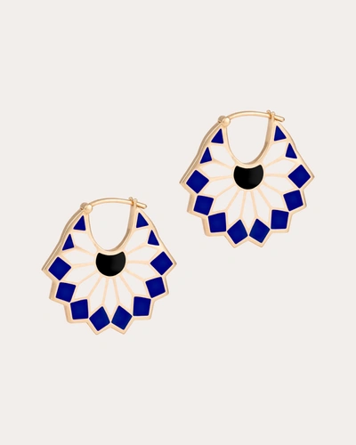 Shop L'atelier Nawbar Women's Lady Sursock Hoop Earrings In Blue/white