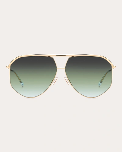Shop Isabel Marant Women's Goldtone & Green Gradient Enzo Aviator Sunglasses