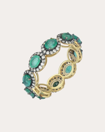 Shop Amrapali Women's Emerald & 18k Gold Mini Rajasthan Ring In Green