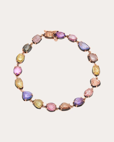 Shop Amrapali Women's Multicolor Sapphire & 18k Rose Gold Blossom Bracelet In Pink