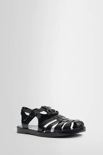 Shop Gucci Man Black Sandals