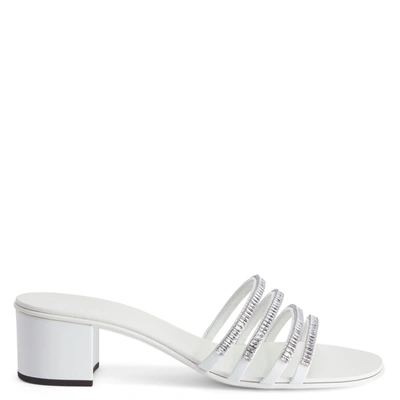 Shop Giuseppe Zanotti Iride Crystal 40 In White