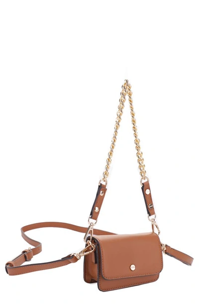 Shop Mali + Lili Tanya Vegan Leather Crossbody Bag In Cognac