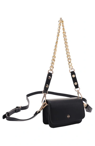 Mali + Lili Tanya Vegan Leather Crossbody Bag In Black