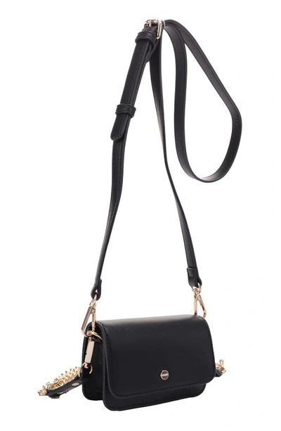 Mali + Lili Tanya Vegan Leather Crossbody Bag In Black