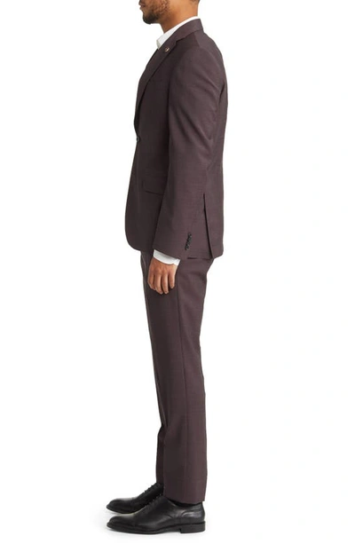 Shop Ted Baker Roger Extra Slim Fit Solid Wool Suit In Burgundy