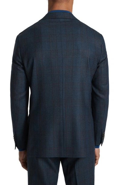 Shop Jack Victor Dean Soft Constructed Plaid Wool & Cashmere Suit In Navy