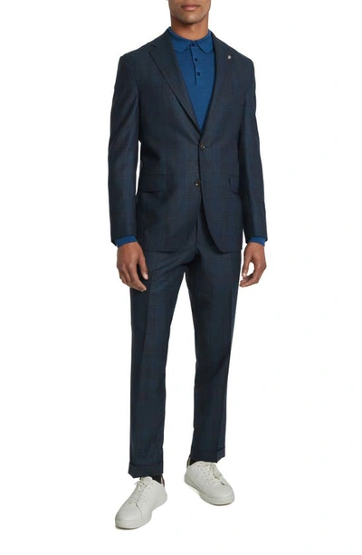 Shop Jack Victor Dean Soft Constructed Plaid Wool & Cashmere Suit In Navy