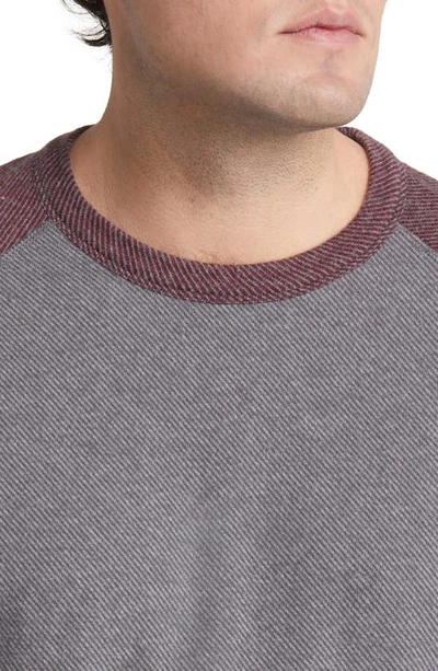 Shop Faherty Legend Baseball Organic Cotton Blend Sweatshirt In Dark Rock Twill