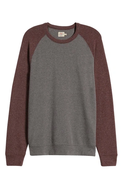 Shop Faherty Legend Baseball Organic Cotton Blend Sweatshirt In Dark Rock Twill