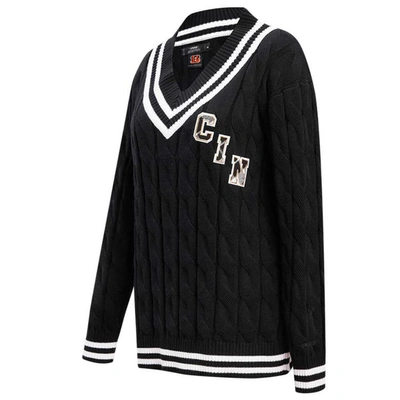 Shop Pro Standard Black Cincinnati Bengals Prep V-neck Pullover Sweater