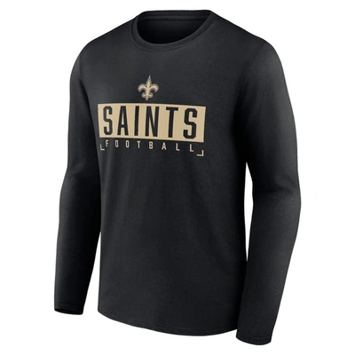 Shop Fanatics Branded Black New Orleans Saints Big & Tall Wordmark Long Sleeve T-shirt