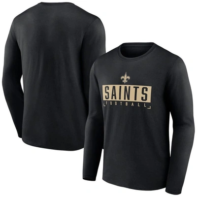 Shop Fanatics Branded Black New Orleans Saints Big & Tall Wordmark Long Sleeve T-shirt