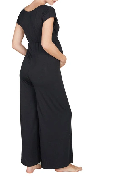 Shop Cache Coeur Origin Maternity/nursing Jumpsuit In Black