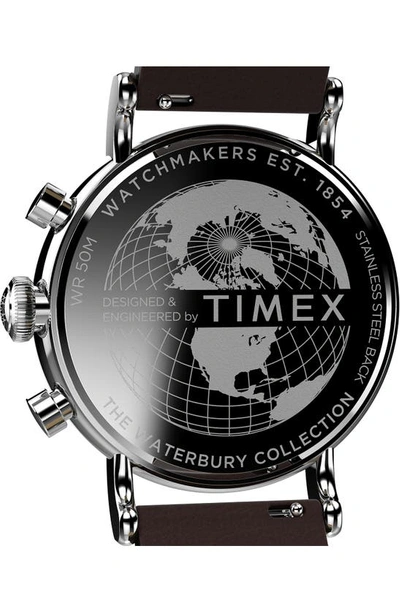 Timex ® Waterbury Standard Leather Strap Watch, 40mm In Brown