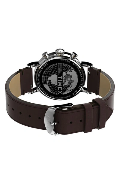 Shop Timex Waterbury Standard Leather Strap Watch, 40mm In Brown