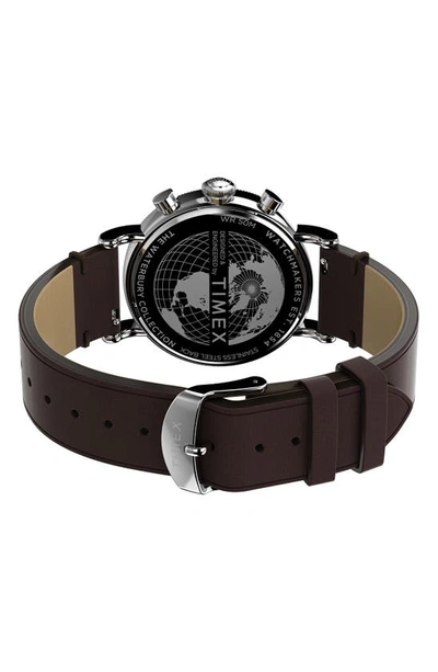 Timex ® Waterbury Standard Leather Strap Watch, 40mm In Brown