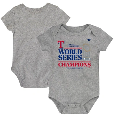 Shop Fanatics Infant  Branded Heather Gray Texas Rangers 2023 World Series Champions Locker Room Bodysuit