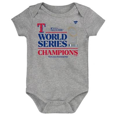 Shop Fanatics Infant  Branded Heather Gray Texas Rangers 2023 World Series Champions Locker Room Bodysuit