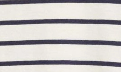 Shop Nili Lotan Mariela Stripe Crewneck Cotton T-shirt In Navy/ Ivory Stripe