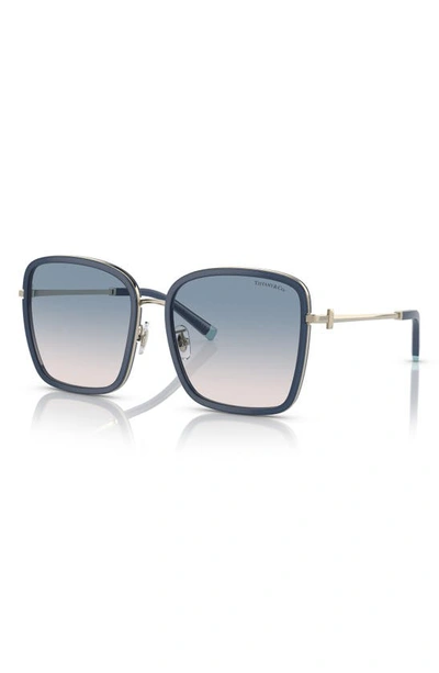 Shop Tiffany & Co 59mm Gradient Square Sunglasses In Opal Blue