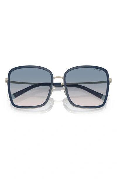 Shop Tiffany & Co 59mm Gradient Square Sunglasses In Opal Blue