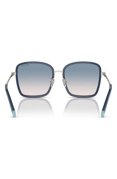 Shop Tiffany & Co 59mm Gradient Square Sunglasses In Opal Blue