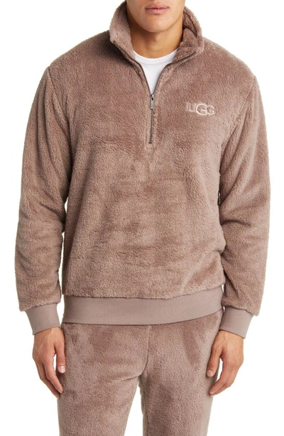 Shop Ugg Zeke Half Zip Fleece Pullover In Allspice