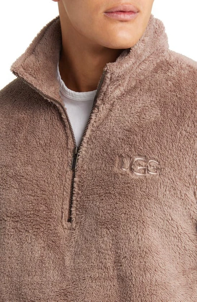 Shop Ugg Zeke Half Zip Fleece Pullover In Allspice