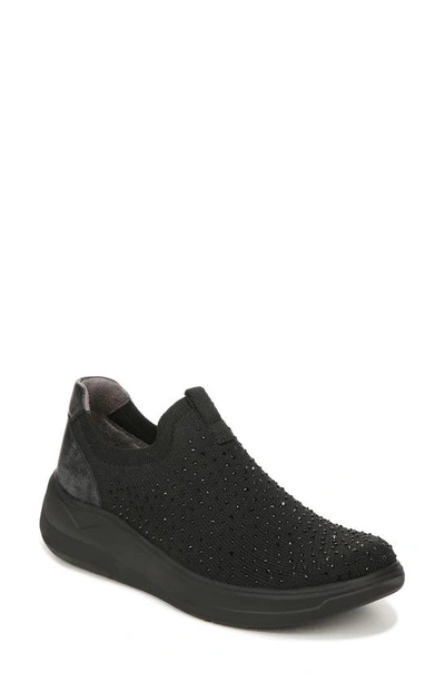 Shop Bzees Twilight Crystal Embellished Knit Sneaker In Black