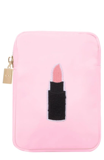 Shop Bloc Bags Mini Lipstick Cosmetics Bag In Baby Pink