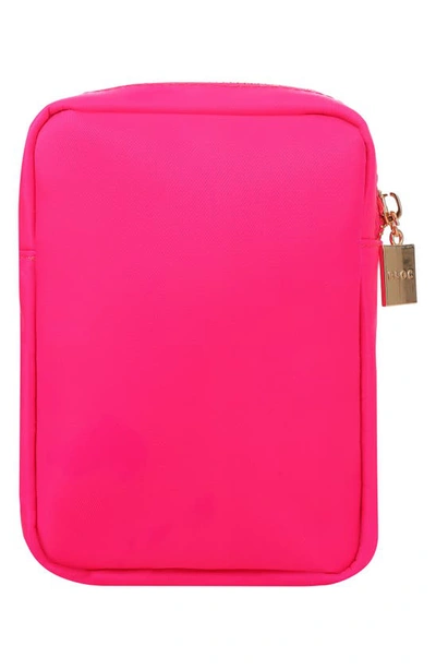 Shop Bloc Bags Mini Smiley Cosmetics Bag In Hot Pink