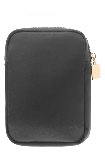 Shop Bloc Bags Mini Heart Cosmetics Bag In Black/ Black