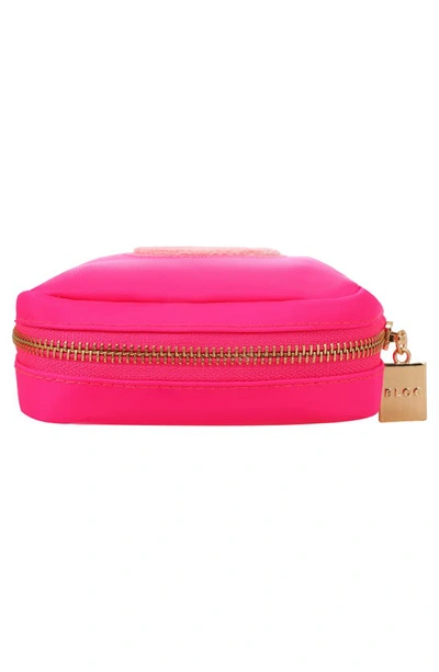 Shop Bloc Bags Mini Smiley Cosmetics Bag In Hot Pink