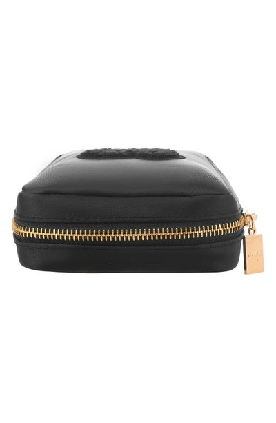 Shop Bloc Bags Mini Heart Cosmetics Bag In Black/ Black