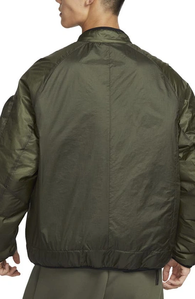 Shop Nike Therma-fit Tech Jacket In Cargo Khaki/ Black