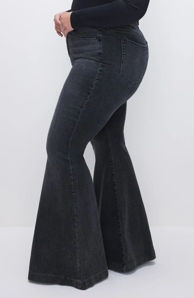 Shop Good American Good Waist Flare Jeans In Black281