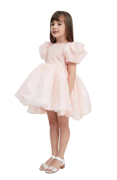 Shop Bardot Junior Kids' Halina Puff Sleeve Party Dress In Powder