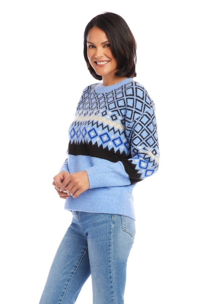 Shop Karen Kane Jacquard Sweater In Blue