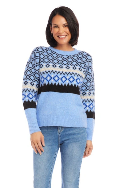 Shop Karen Kane Jacquard Sweater In Blue