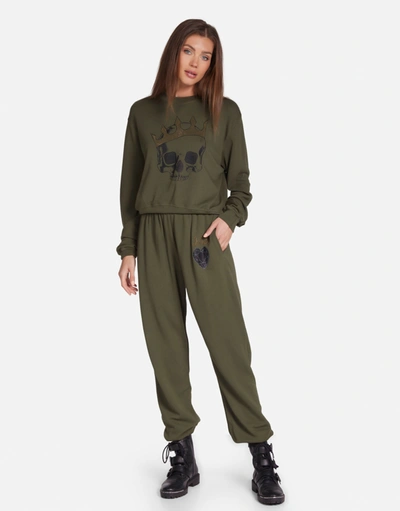 Lauren Moshi Spalding Diamond Royal Skull In Military
