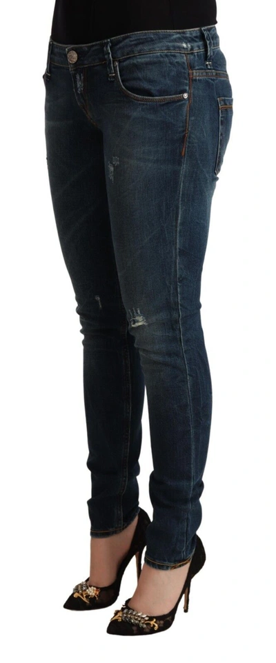Shop Acht Chic Low Waist Skinny Denim Women's Jeans In Blue