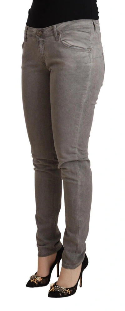 Shop Acht Gray Cotton Low Waist Skinny Push Up Denim Women's Jeans