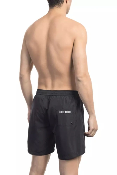 Shop Bikkembergs Elegant Degradé Swim Shorts With Men's Pockets In Black