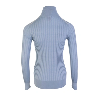 Shop Burberry Elegant Silk Turtleneck Sweater In Light Women's Blue In Light Blue