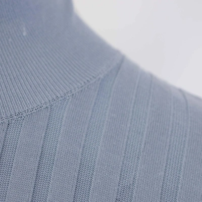 Shop Burberry Elegant Silk Turtleneck Sweater In Light Women's Blue In Light Blue