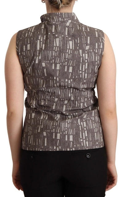 Comeforbreakfast Brown Black Vest Leather Sleeveless Top Blouse In Multicolor