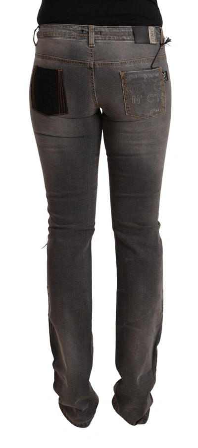 Costume National Gray Washed Low Waist Straight Denim Jeans In Gray